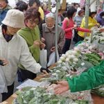 生産者が取れたて新鮮の野菜を販売しました