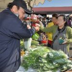 生産者が地場産の野菜を販売しました